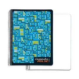 Classmate Pulse 6 Subject Notebook - Unruled, 300 Pages, Spiral Binding, 240mm*180mm