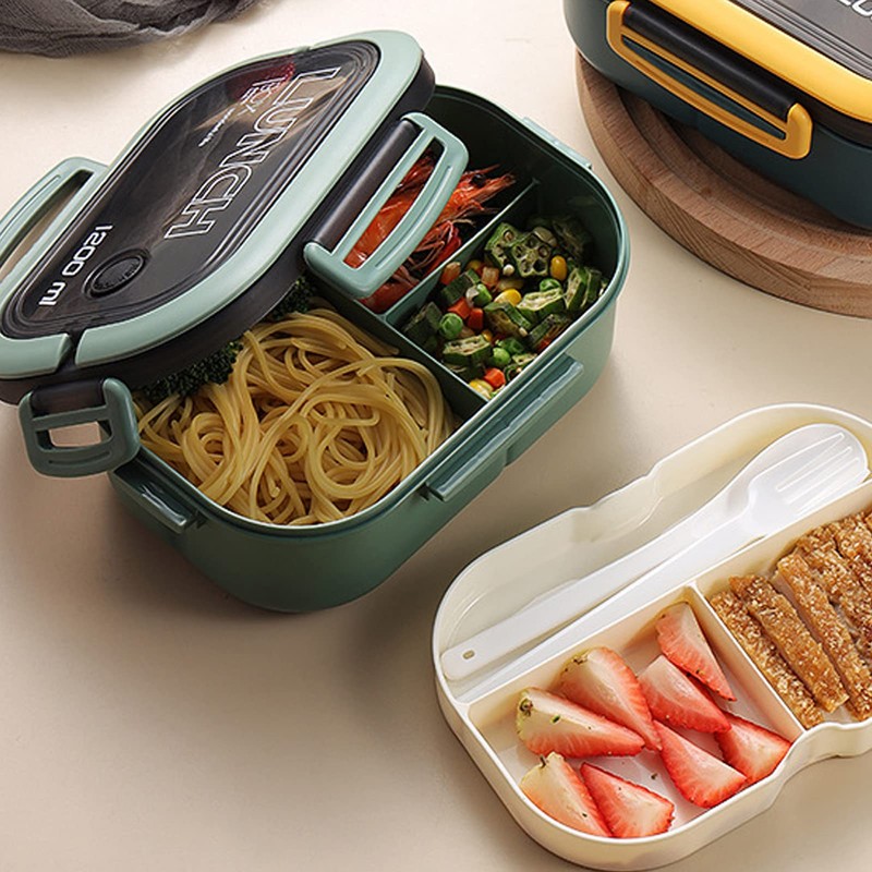 1200ml Bento Box, Double Layer Bento Box Adult Lunch Box,