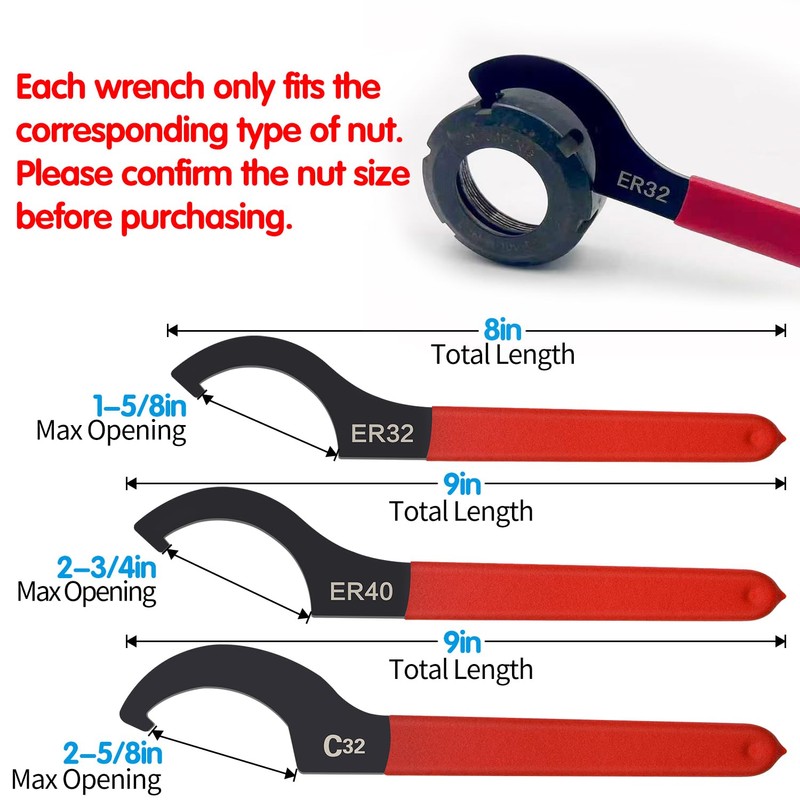 Mdvora 6pcs Coilover Spanner Wrench Set, C-Shape Shock Spanner Hook