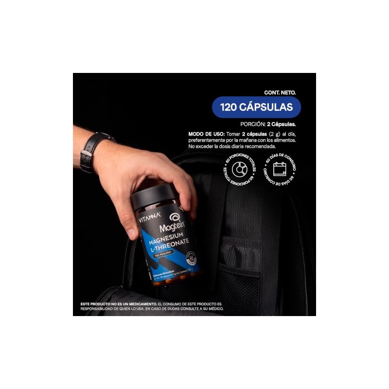 VITANNA® Magtein® L-Treonato de Magnesio 2000 mg | 2 Meses