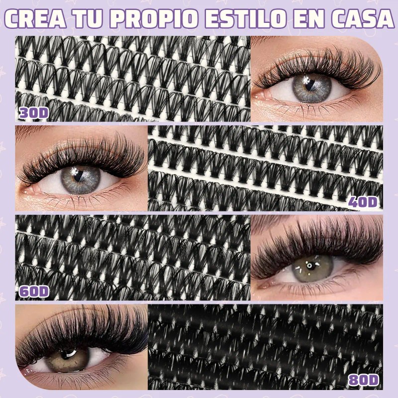 Kit Extensiones De Pestañas, 10-18mm Set De 4 Cajas