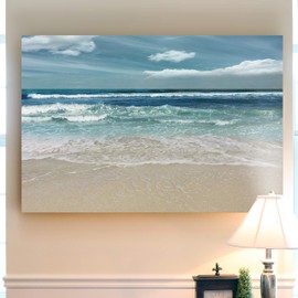 Renditions Gallery Canvas Nature Wall Art Home Paintings & Prints Lovely Calm Sea Symphony Modern Romantic Wall Hanging Nautical Decorations for Bedroom Office Kitchen - 24"x36" LT39