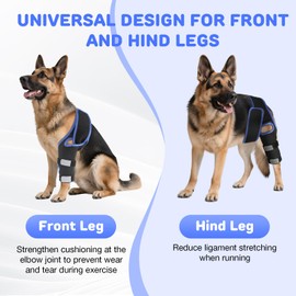 RUXAN Dog Knee Brace for Torn Acl, Dog Leg Braces for Back Leg, Knee Brace for Arthritis Pain and Support, Dogs Rear Leg Wrap Harness Set for Leg Wound Care and Lick Prevention-L