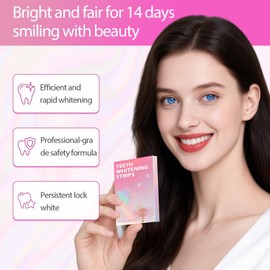 14x Whitening Tooth Strips, Schonende Zahnaufhellung Whitening Strips für Bleichweiße Zähne, Zahnaufhellung zu Hause,Schnelles Entfernen Aller Flecken,Schmerzfreie Zähne Aufhellen (Laser)