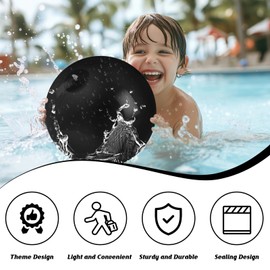 AXBMM 20 Pack Black Beach Ball - 12Inch Blow Up Beach Ball Party Supplies for Kids, Inflatable Floating Balls for Summer Pool Parties, Outdoor Activities & Birthday Decorations(Black)