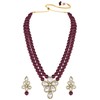 Aheli Crystal Pearl Long Collar con pendientes de caída Conjunto