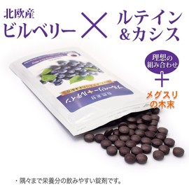 大日ヘルシーフーズ ブルーベリー ルテイン 120粒入（錠剤タイプ）×2袋 カシス メグスリの木末配合 サプリ