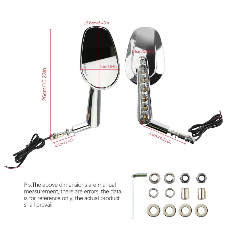 Pacewalker Muscle Rear View Mirrors with LED Turn Signals Light