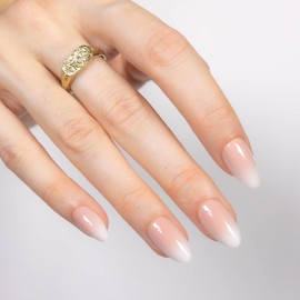 MOYOU LONDON Gel Press On Nails - Elegant Short Almond Shape, Long-lasting & Comfortable Soft Fake Nails with Glue, Reusable Natural Stick On Nails for Women, 32 Pcs in 16 Sizes