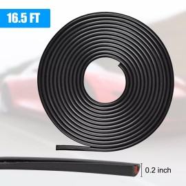 TSUINZ For Ford Car Door Edge Trim Guard Moulding Rubber Seal Strip Protector 16.5FT