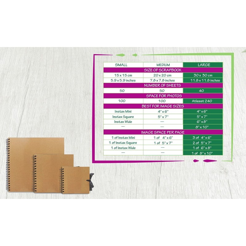 Styloo Square Large Scrapbook Photo Album 40 Sheets 30X30 cm