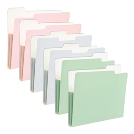 Y YOMA 6 Pack Extra Capacity File Folders Letter Size Accordion Decorative File Folder Cute Pretty Colored Filing Folder File Organizers for Office School Home Desktop with 1/3-Cut Tab, Dreamy Color