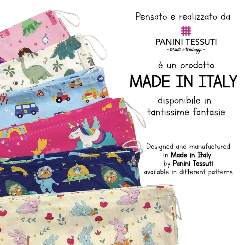 Panini Tessuti Wickeltasche für Kindertagesstätten aus 100% Baumwolle, 34 x
