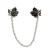 Retro Rose Flower Tie Clip for Men Women Dangle Hanging