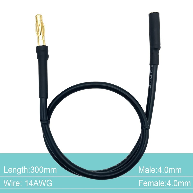 6PCS 4.0mm Banana Gold Bullet Connector Extension Cable for RC