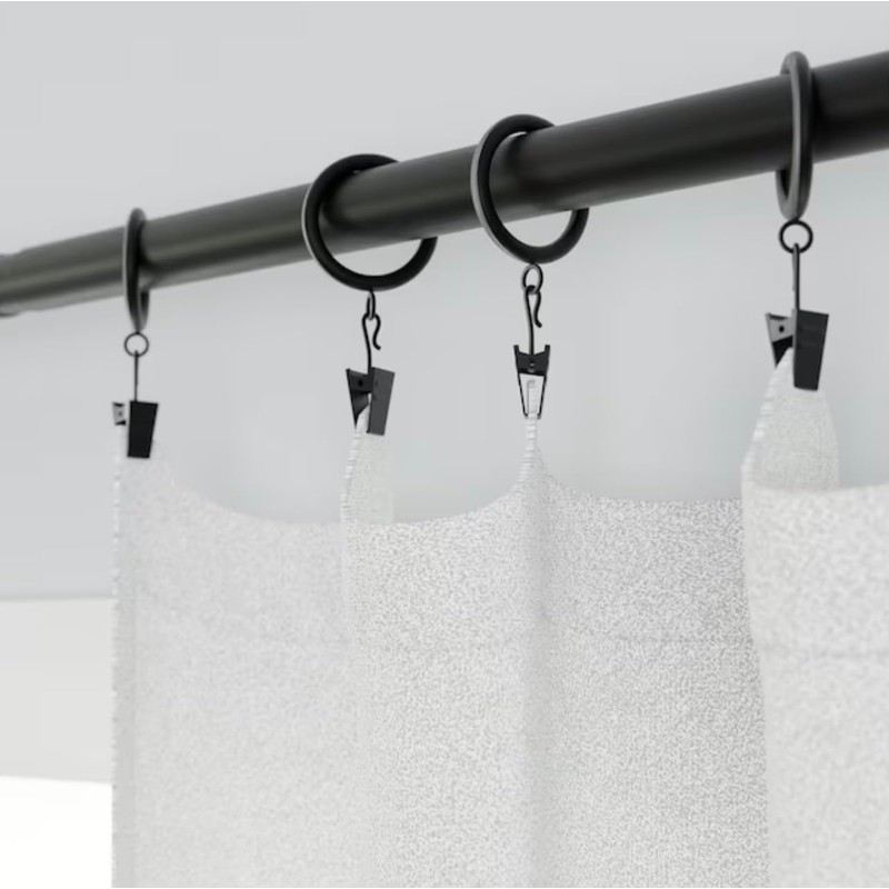 Style Selections 7-Pack 1-in Black Steel Curtain Rings