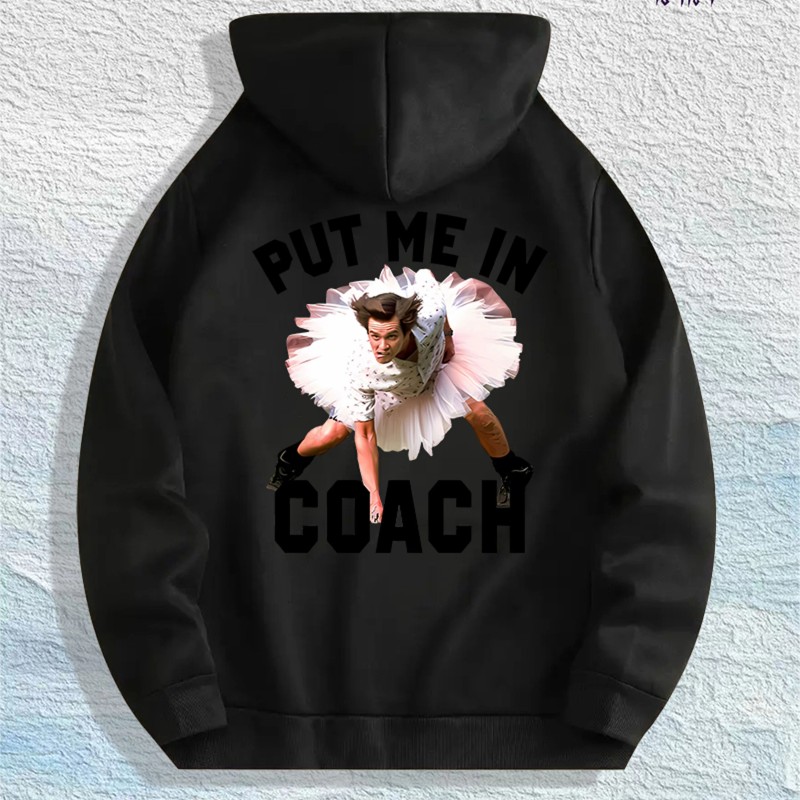 Put Me in Coach Graphic Hoodie 100% Cotton US Warehouse