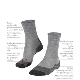 FALKE Men's TK2 Melange Hiking Socks Medium Padding Anti-Bubble Warm Trekking Socks Thermal Breathable Quick-Drying Climate Regulating Odour-Inhibiting Wool Functional Material 1 Pair