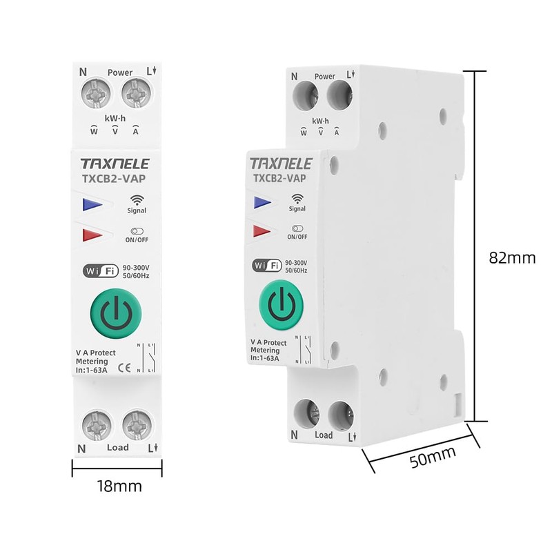TUYA WiFi Smart Circuit Breaker Power Metering Energy KWh Meter