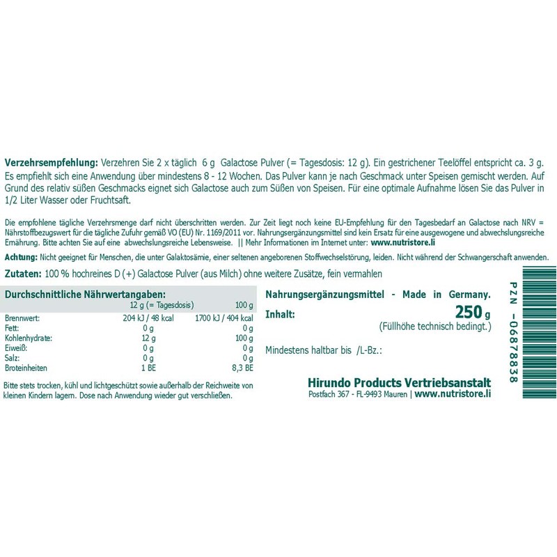 Galactose 100% Pure Powder