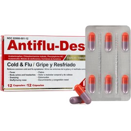 Cold and Flu Symptoms Relief, Fever Reducer, 2 Pack of 12 Caps Each, 2 Boxes