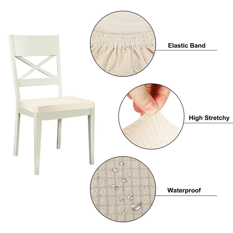 PATIKIL Chair Seat Covers Rectangle, 4 Pack Washable Dining Chair