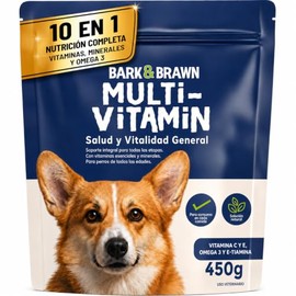 BARK & BRAWN Power Multivitamínico 450 g | Suplementos para Perro en Polvo | Vitamina C, Zinc, Complejo B, Espirulina, Curcuma y Omega 3 para Perro de