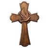 BGCarvedGrace Hand Carved Wooden Wall Cross with Holy Spirit Dove