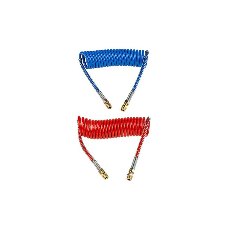 15' RED AND BLUE COIL COILED AIR LINE HOSE SET