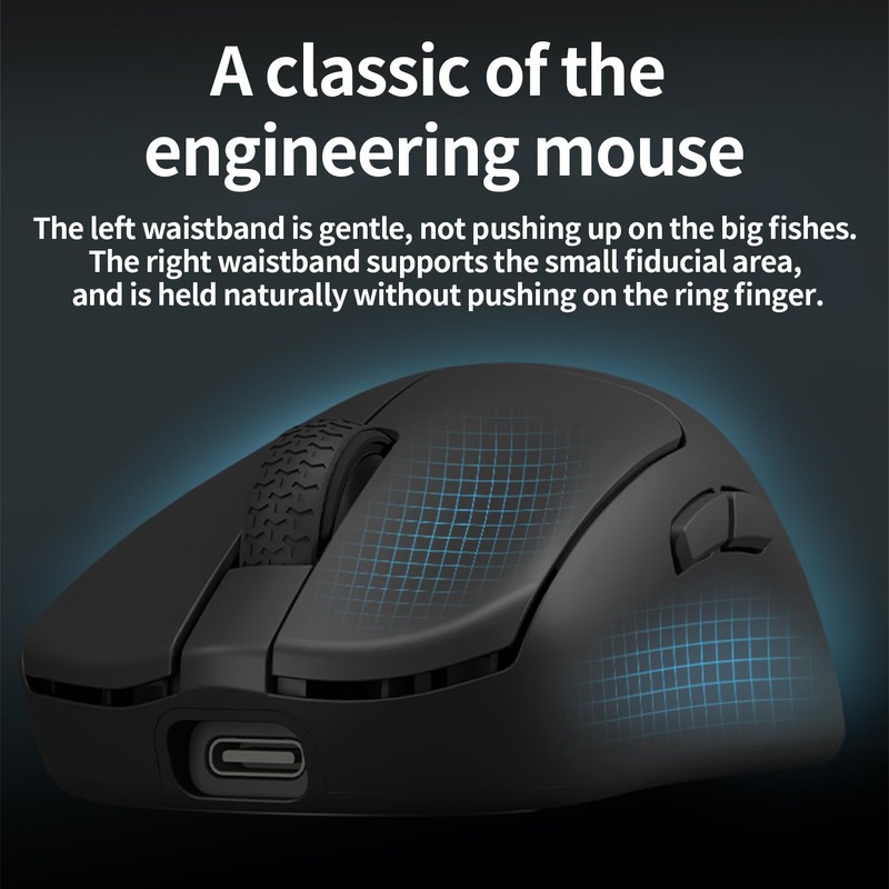 Darmoshark N7 Wireless Gaming Mouse,Tri-Mode 8K/USB-C/Bluetooth,Up to 30000DPI,PAW3950 Optical Sensor