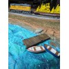 N Scale Boat Dock Set with 10 Boats and 2