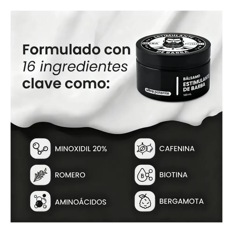 2pzs Bálsamo Ultra Potente Para Crecimiento De Barba