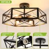WILON Semi Flush Mount Ceiling Light, Industrial 6 Light Close