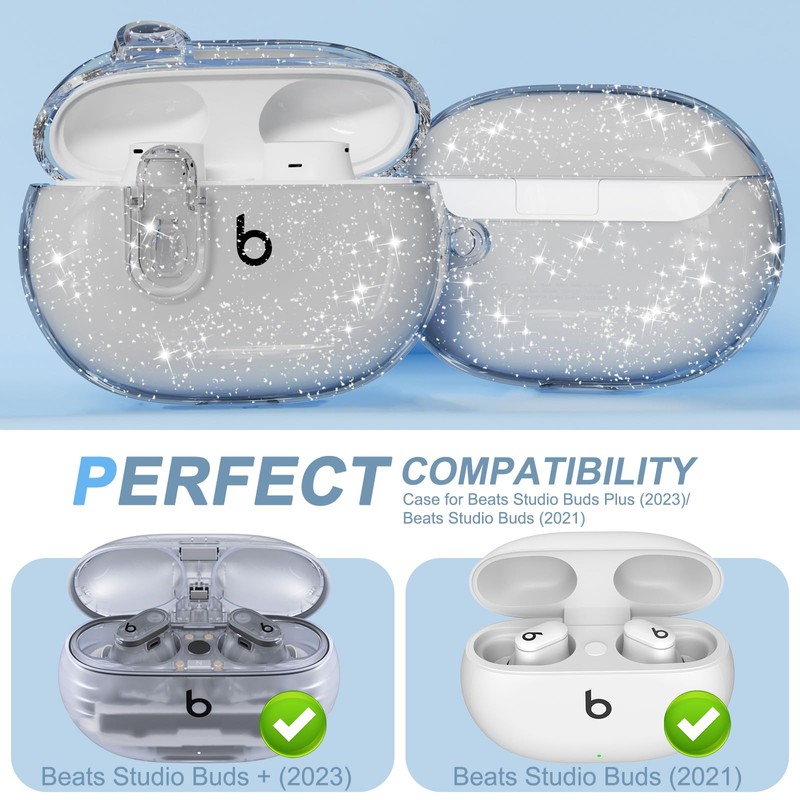 for Beats Studio Buds/Studio Buds Plus Case Cover Clear 2021/2023