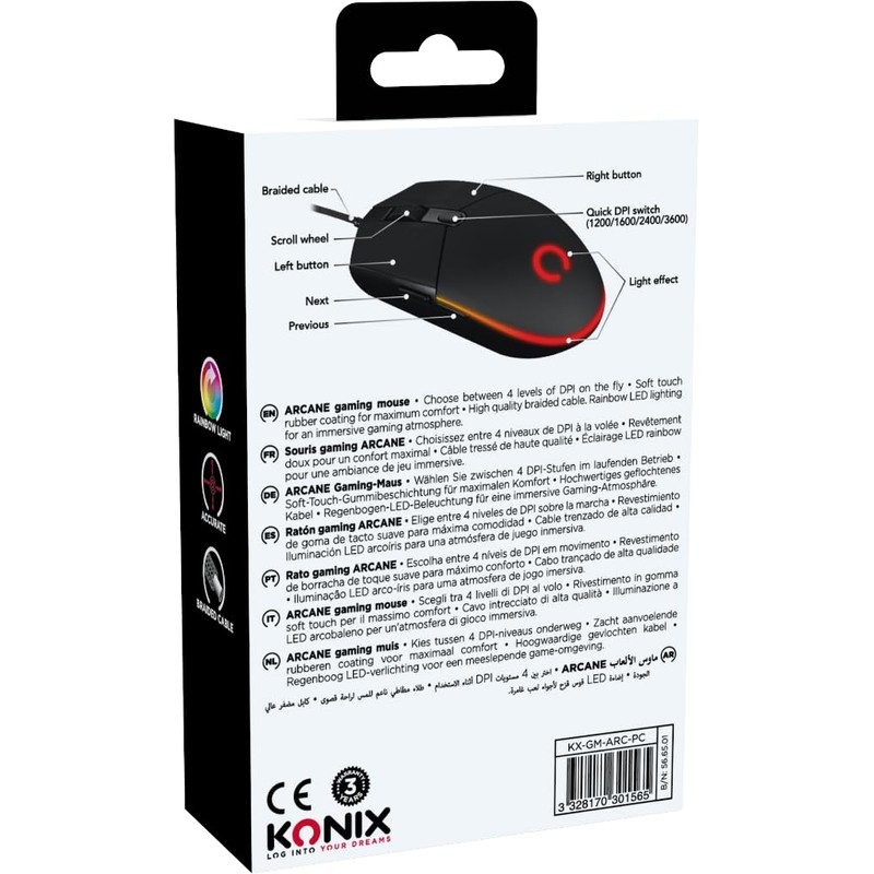 Konix Kabelgebundene Gaming-Maus Arcane 70 g für PC - 4
