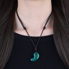 COAI Natural Stone, Carved, Obsidian Amulet, Pendant, Necklace, Length Adjustable,