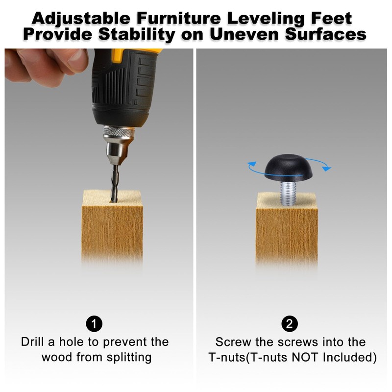 PATIKIL M8 Furniture Leg Leveling Feet, 8 Pcs 8mm x