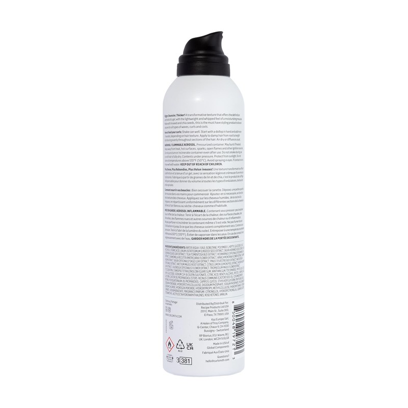 CURLSMITH - Invincible Volume Hair Mousse, Instant Volume, Alcohol Free,