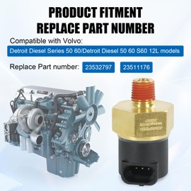 RADHLBNIU Oil Fuel Pressure Sensor 23532797 Compatible with Volvo Detroit Diesel Series 50 60/Detroit Diesel 50 60 S60 12L Models 23511176