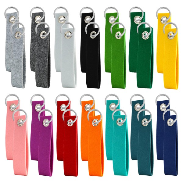 28 PCS Schlüsselanhänger Filz (13 X 3 Cm), Bunte Blanko