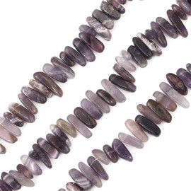 BEADIA Cuentas de piedra de lágrima irregular de amatista natural de 0.4 a 1.2 pulgadas, cuentas sueltas de semipiedras preciosas para hacer joyas de 15 pulgadas por hebra