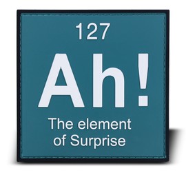 backtime Ah! The Element of Surprise Morale Patch PVC, Funny 3D Tactical Patch with Hook & Loop Fastener, Rubber Humor Patch for Backpacks, Bag, Jeans, Jacket, Vest, Hat