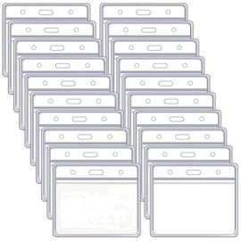 Pack of 50 ID Cards, 10 x 8 cm PVC Card Sleeves Transparent ID Card Holder Name Badges Waterproof for ID Cards School Office (Maximum Card Size: 9 x 6 cm)