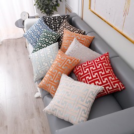 YunJeude Cushion Cover Chenille Fabric Geometric Pattern Stylish Soft Scandinavian Cute Sofa Back Cover Decorative Pillowcase Dakimakura Cover Cushion Cover Pillow Case Car Chair Interior Decoration
