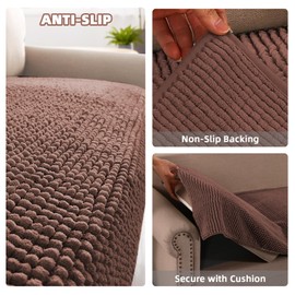 Flamingo P Chenille Dog Bed Cover Thick Loveseat Cover for Dogs Washable Pet Sofa Cover Protector Non-Slip Couch Covers for 2 Cushion Couch Furniture Protector Pet Friendly, 35" x62" Caramel