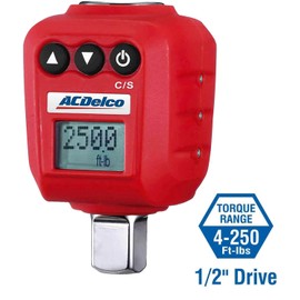 ACDelco ARM602-4A 1/2" Heavy Duty Digital Torque Adapter (33.9-339 Nm) with Buzzer, LED Flash Notification, Protective Case & ISO 6789 Standard Calibration Certificate