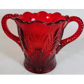Spooner/Spoonholder - Inverted Thistle - Mosser Glass USA (Red)