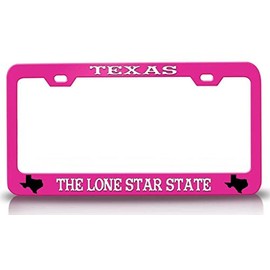 Custom Brother - Texas The Lone Star State Texas Map Metal Car SUV Truck License Plate Frame Pn h5