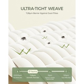 FAUNNA 100% Cotton Pillow Protectors, Bed Bug Proof, Hypoallergenic, Featuring Antimicrobial Product Protection for Enhanced Freshness, - Premium Breathable Zippered Protectors