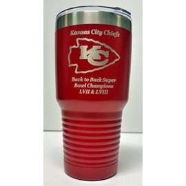 Kansas City Chiefs Back to Back Super Bowl Champions 30 oz polar travel tumbler